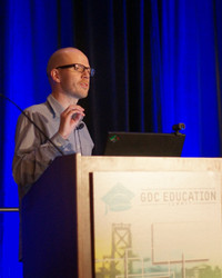 Jesper Juul speaking at Game Developers Conference