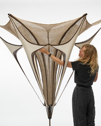 Hemp Halo I, prototype of the hemp based tensile knitted system