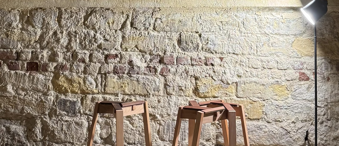 Two wooden stools
