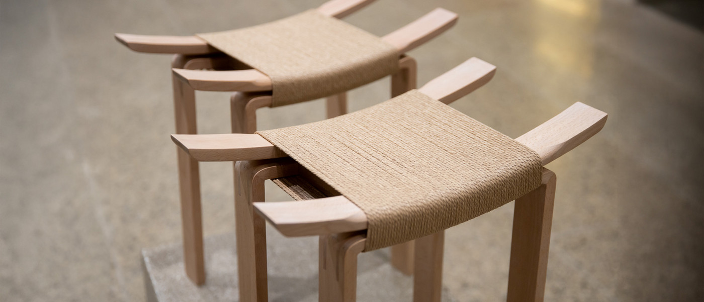 Two wooden stools