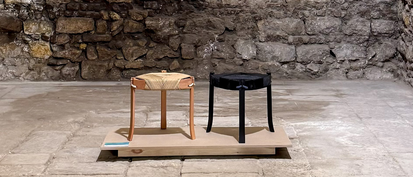 Two wooden stools
