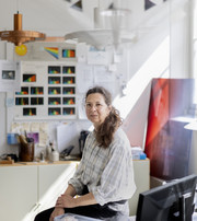 Katja i lyslaboratoriet