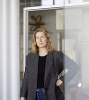 Ane Pilegaard standing in doorway.