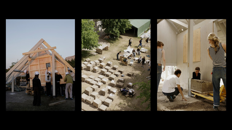Collage af fotos fra projektet Det Flydende Hus