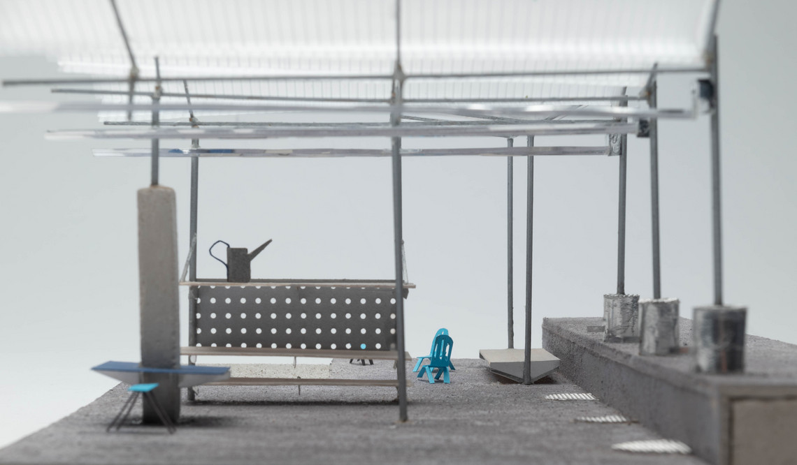 1:50 model: rainwater collecting system