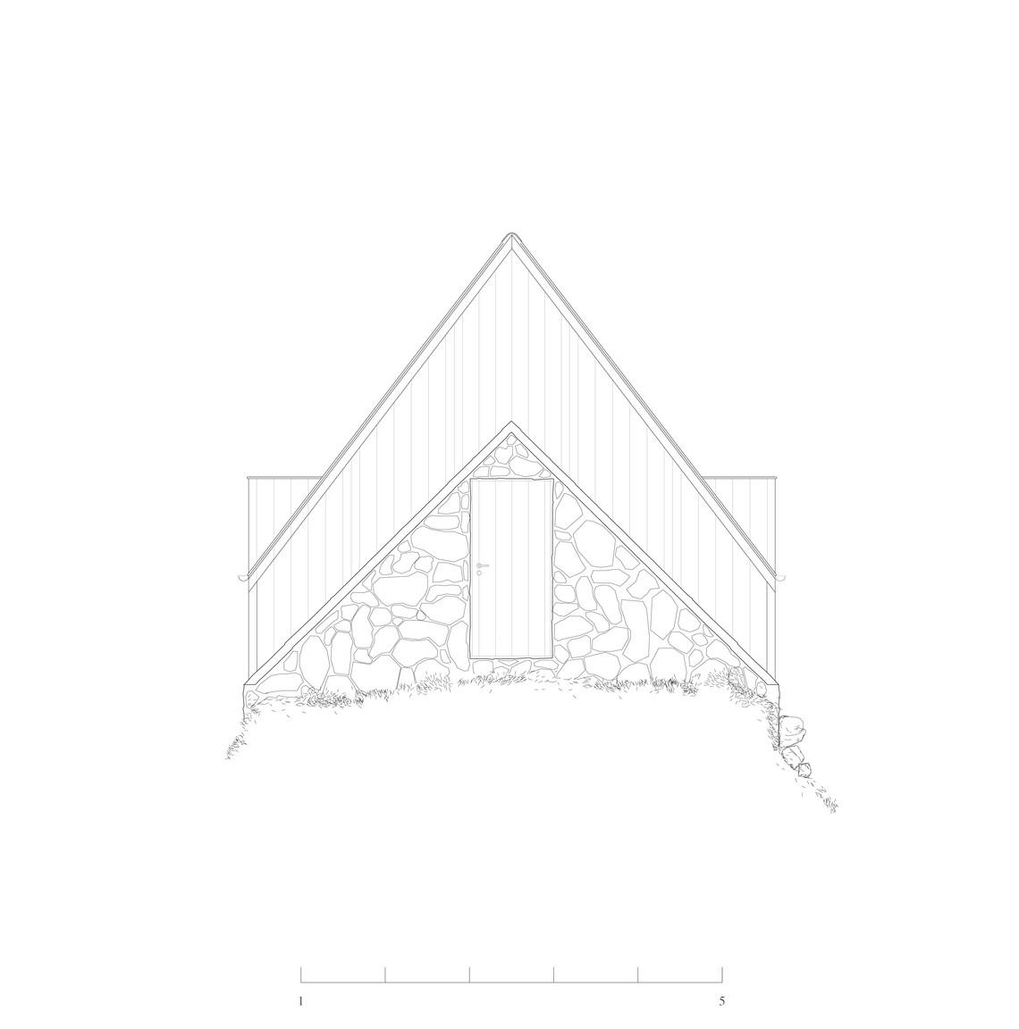 Guest researchers lodge: Elevation facing West