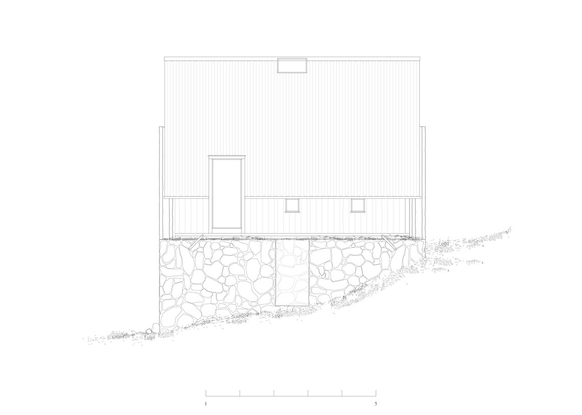 Guest researchers lodge: Elevation facing North