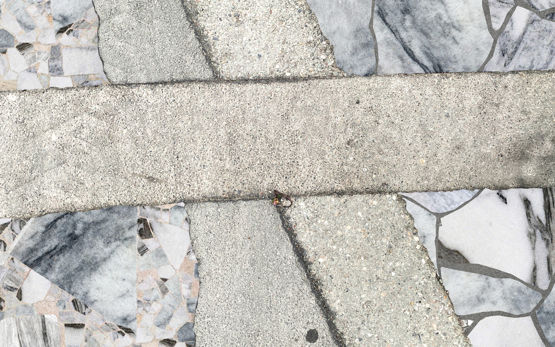 Terrazzo reparing the holes