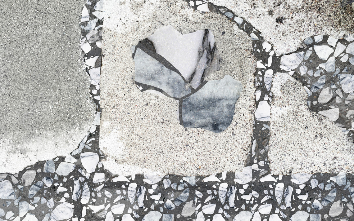 Terrazzo reparing the holes