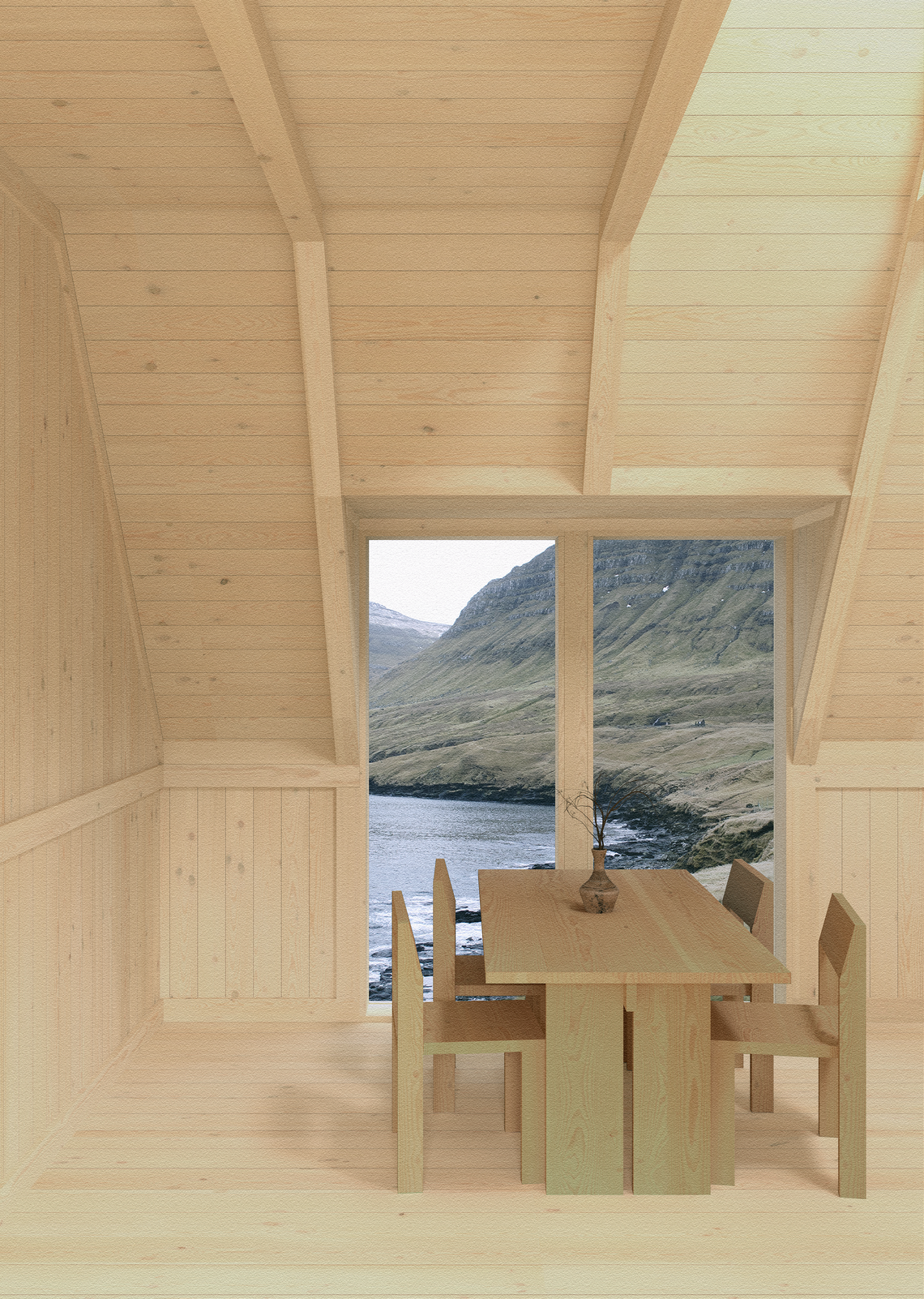 Visualization: Guest researchers lodge, shared living room