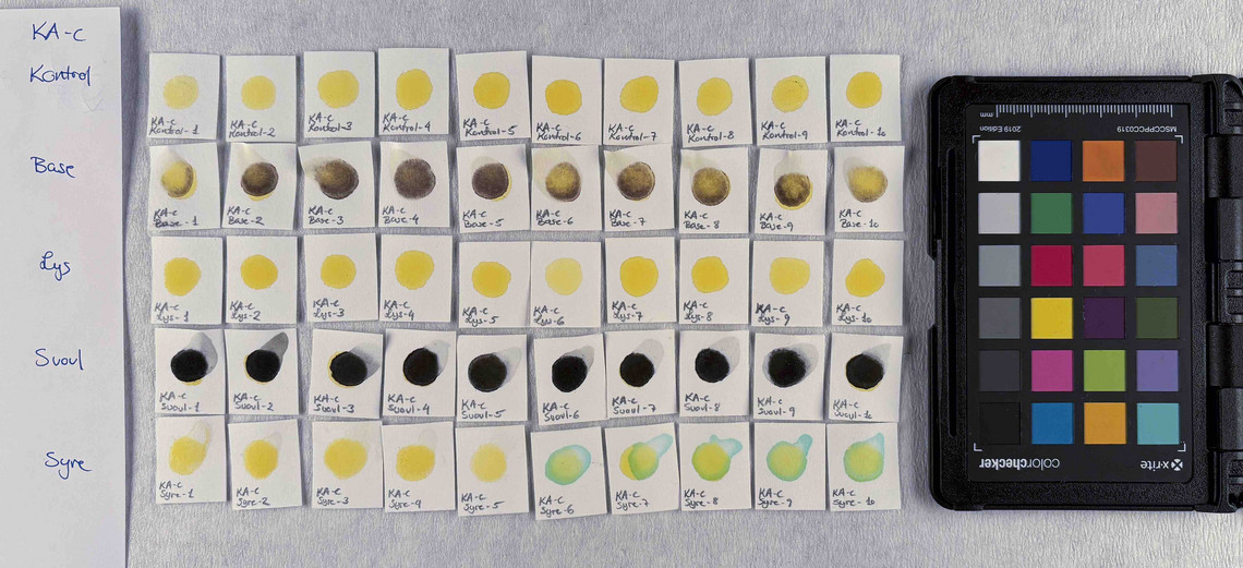 Aureolin in concentration c, after treatment