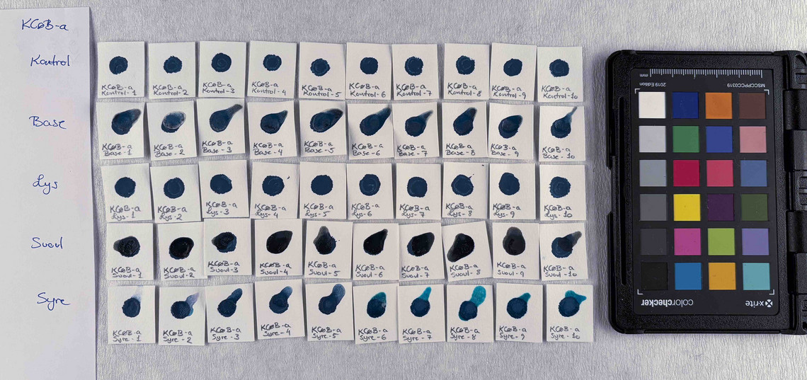 Cerulean blue in concentration a, after treatment