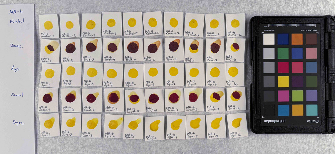 Benzimidazolone yellow in concentration b, after treatment