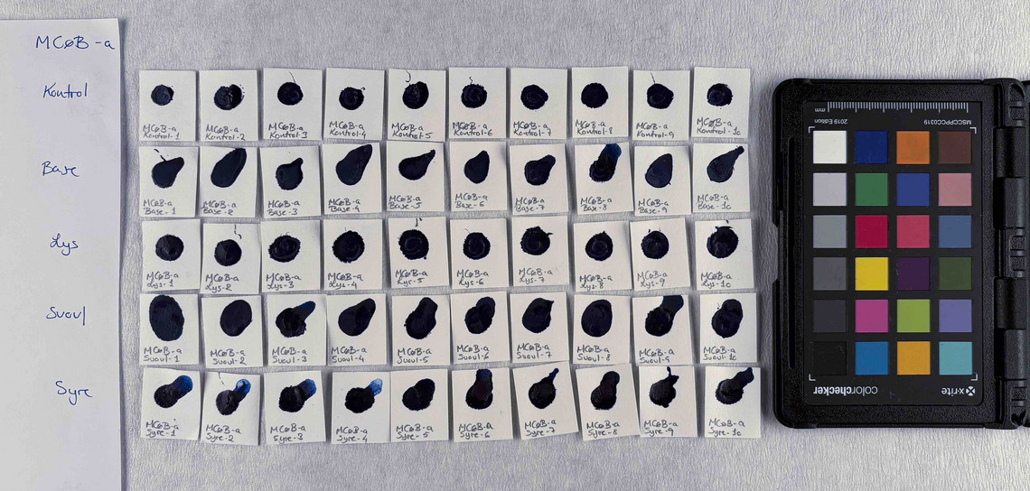 Cobber phthalocyanine blue in concentration a, after treatment