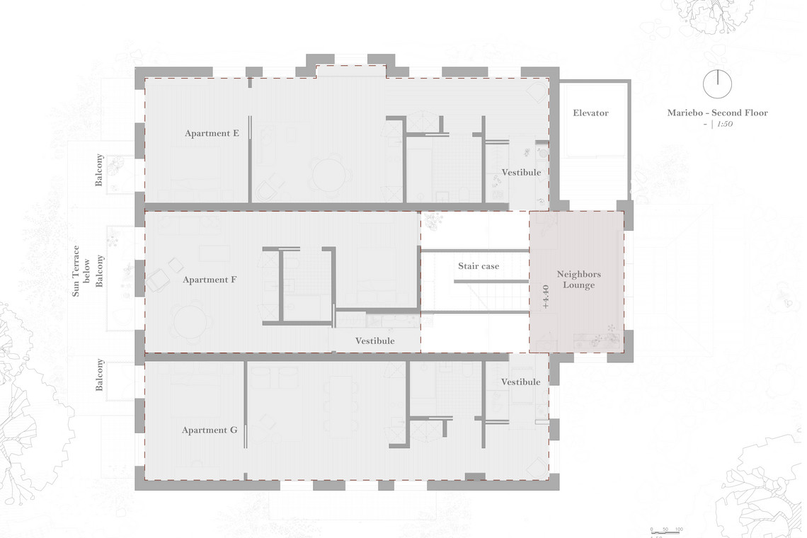Second Floor - Private Units + Semi-Common Areas