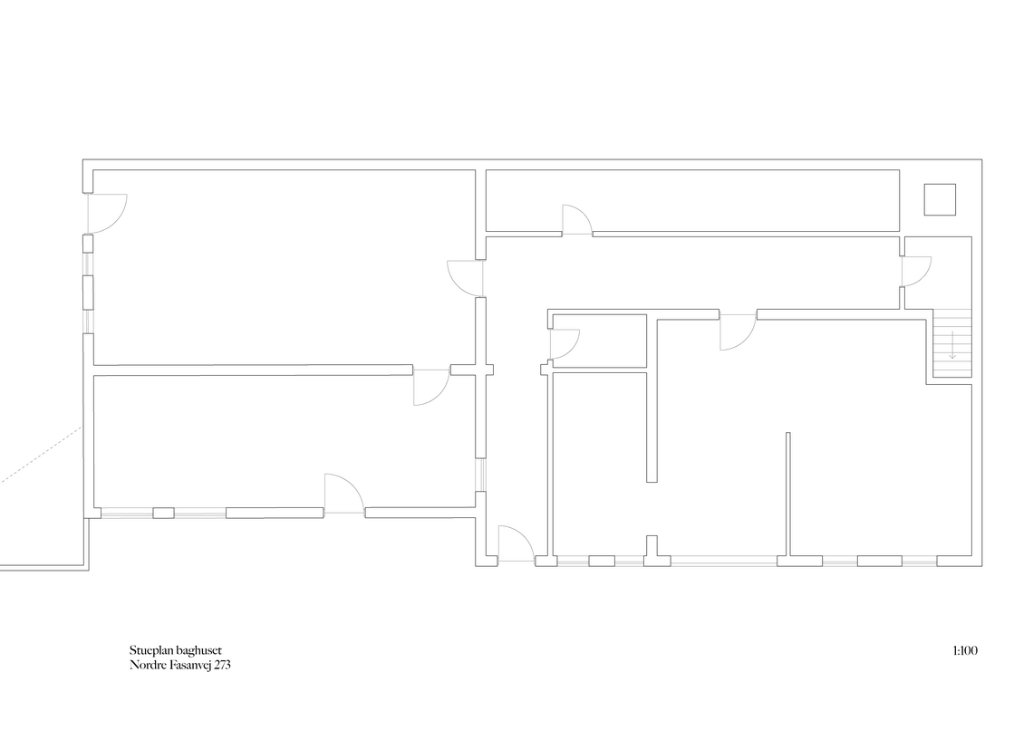 Plan, Baghuset Nordre Fasanvej 273, 1:100
