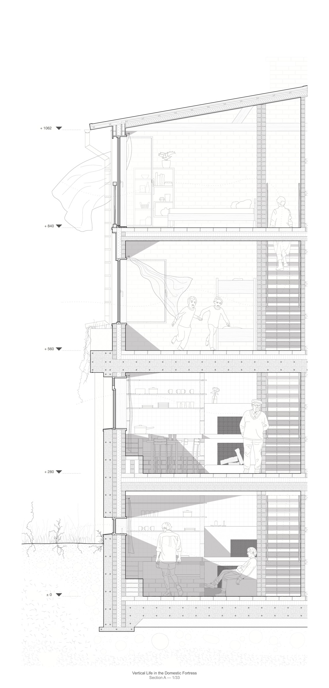 Section of vertical living