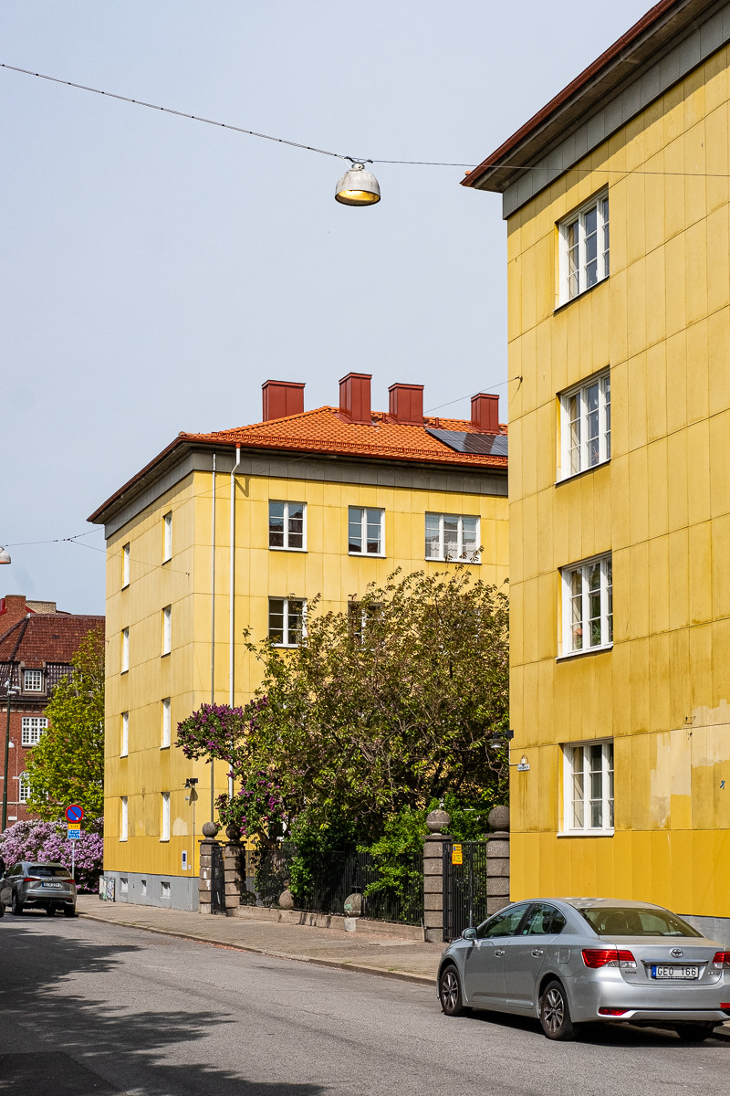 The housing association Solgården seen from the road