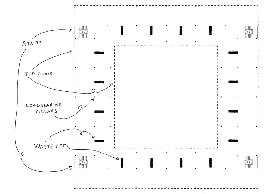 Ground floor sketch - Structure components
