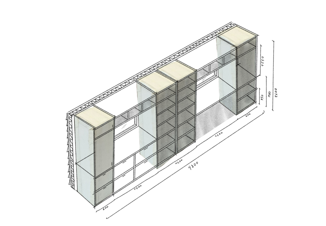 Furniture sketch - Cupboard wall