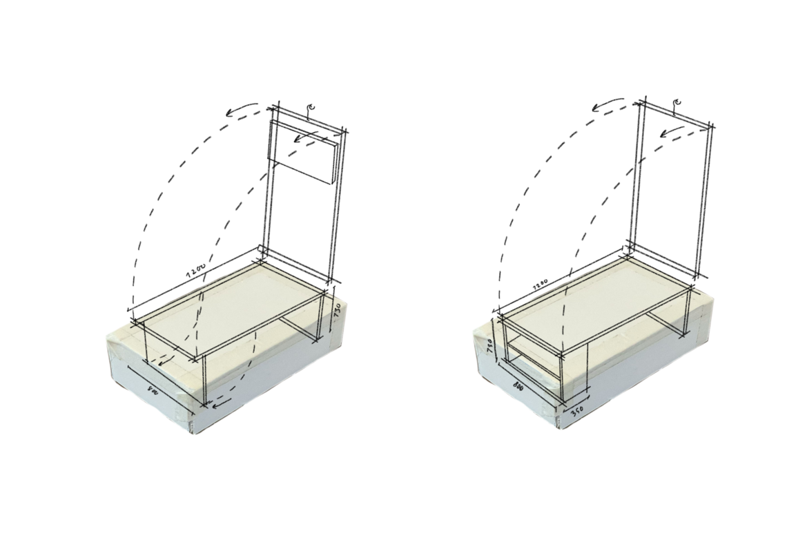 Furniture sketch - Flippable table