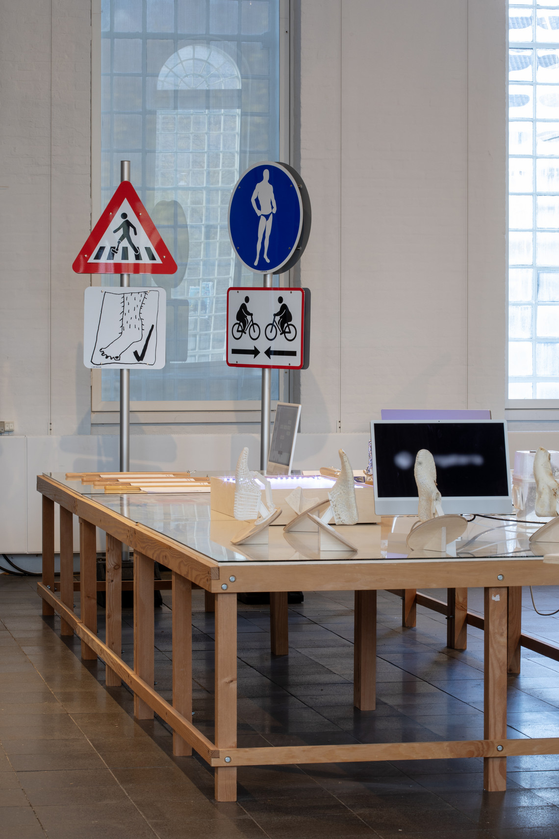 Speculative pictograms in exhibition setting