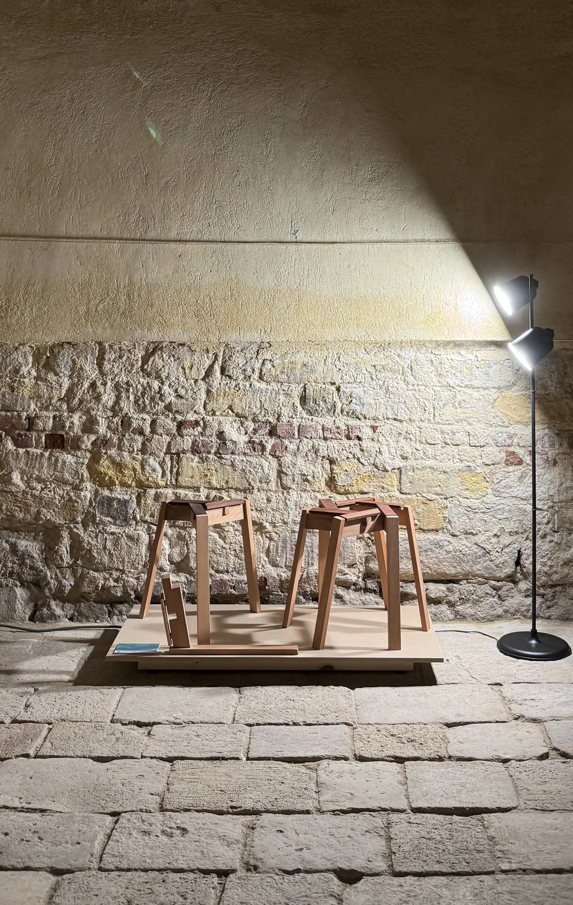 Two wooden stools