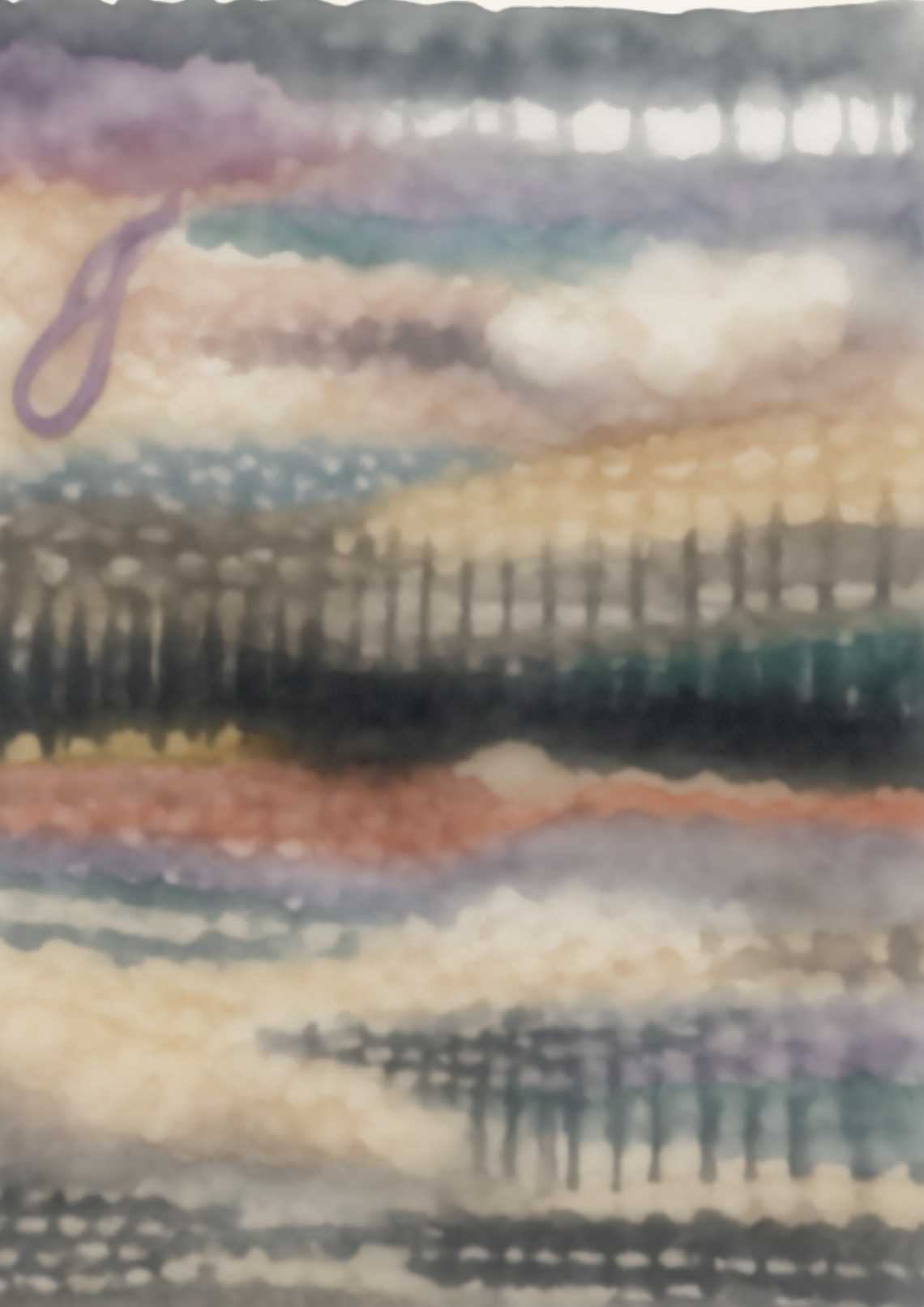 painted sketches for understanding color balance before weaving