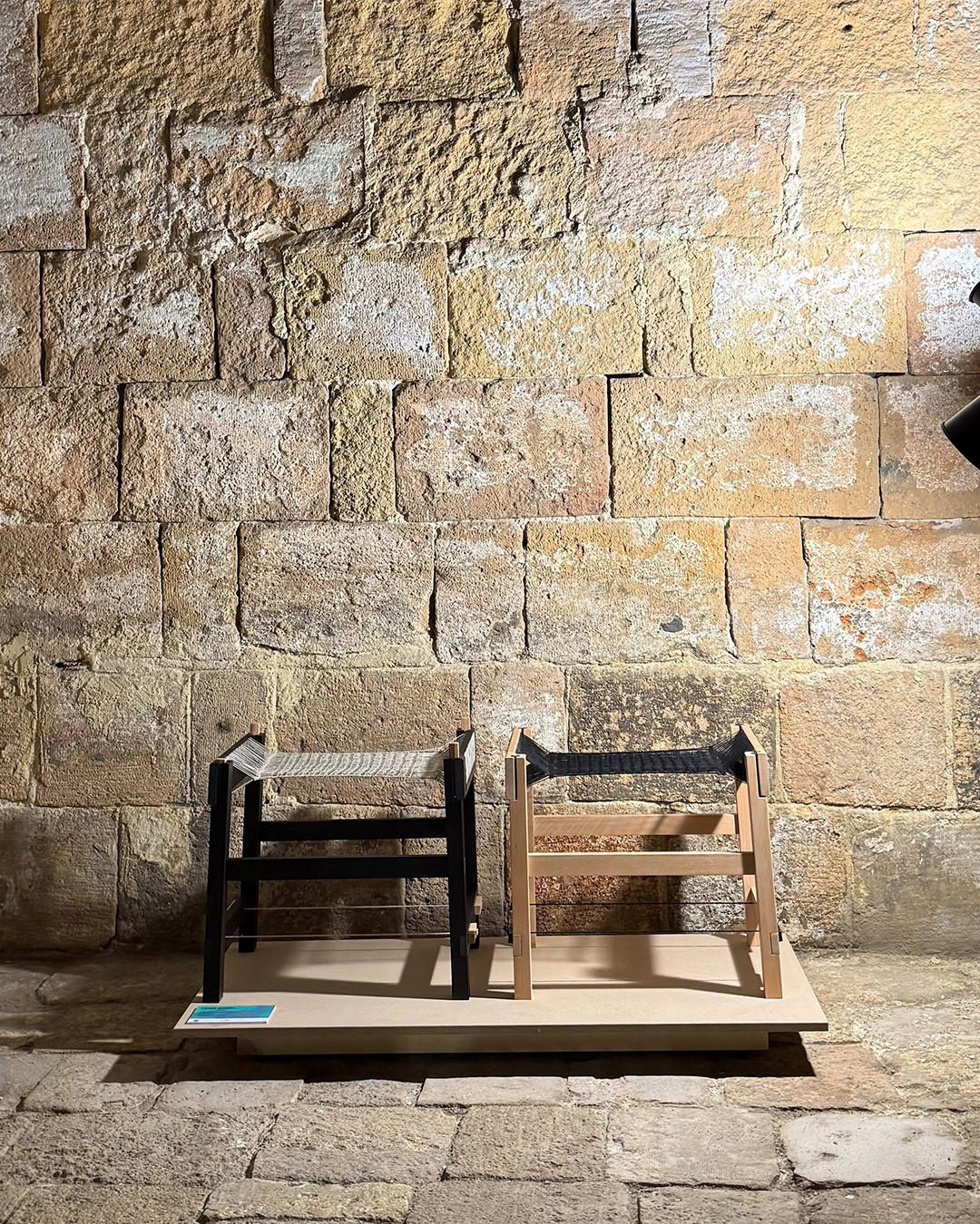 Two wooden stools