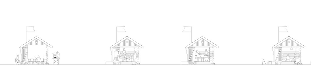 elevation of the hay huts