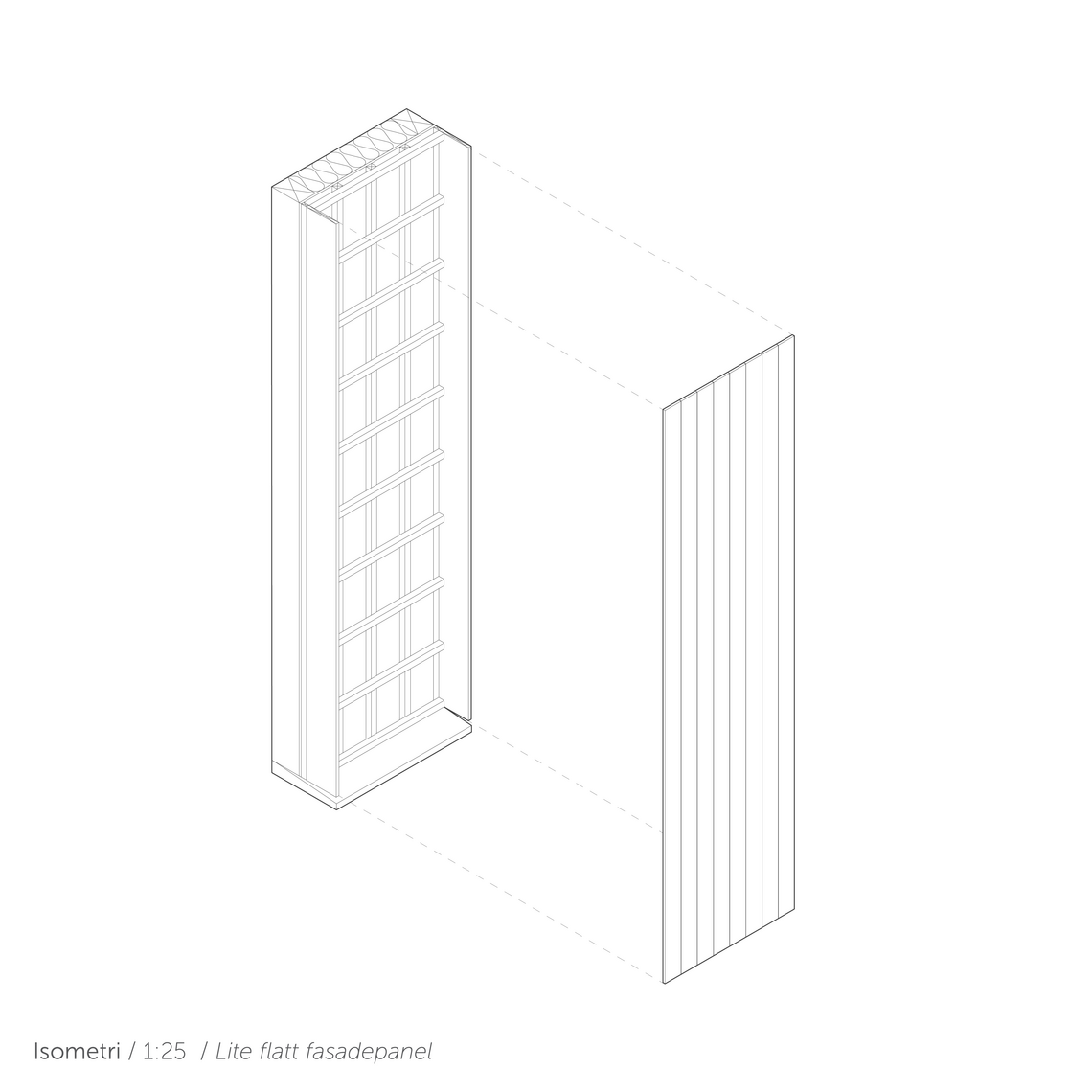 Isometri av fasadepanel
