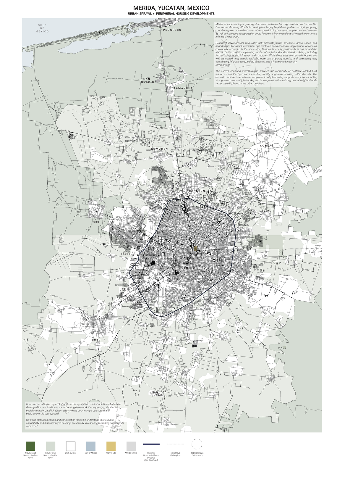 Urban Sprawl + Peripheral Urban Expansion, Merida, Mexico