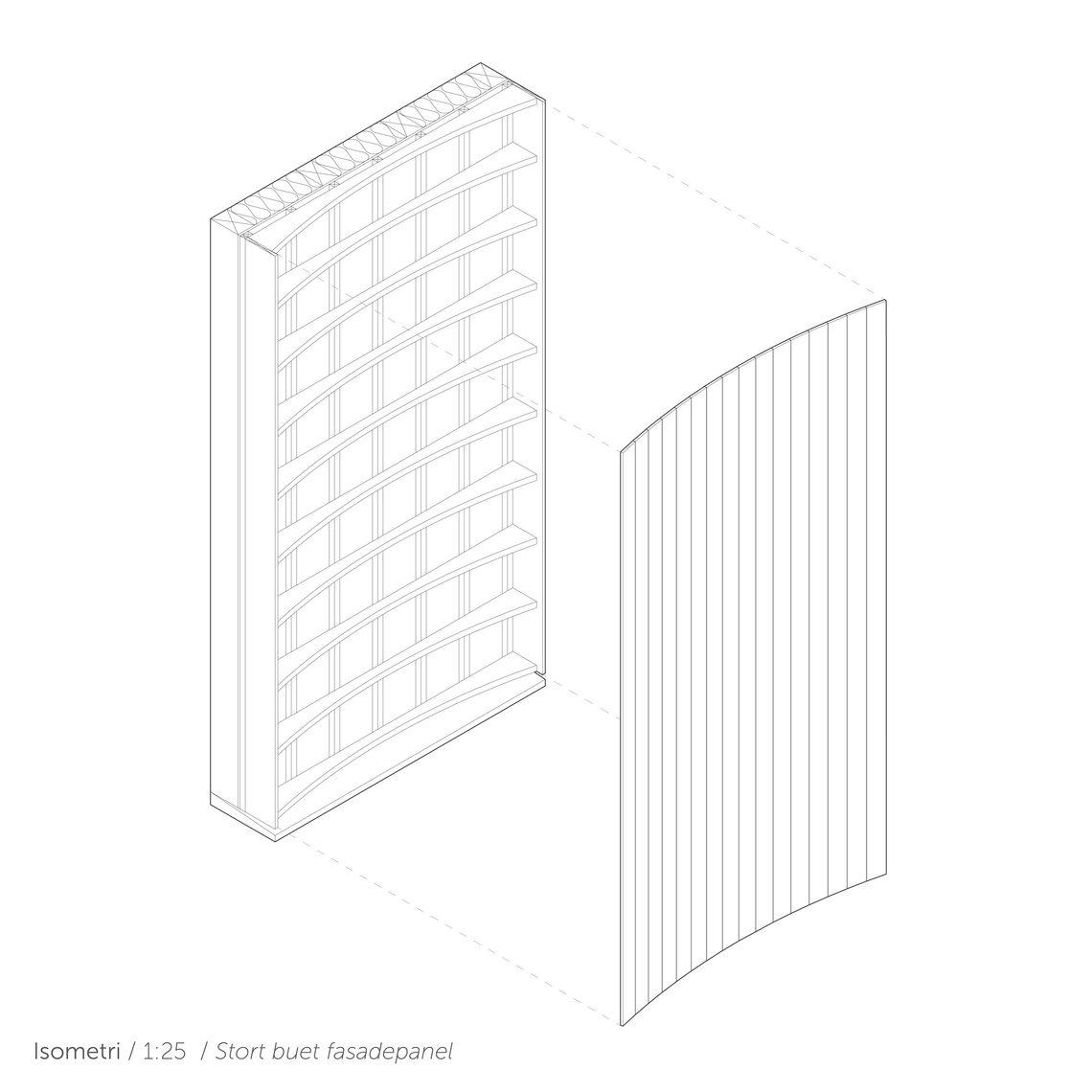 Isometri av fasadepanel