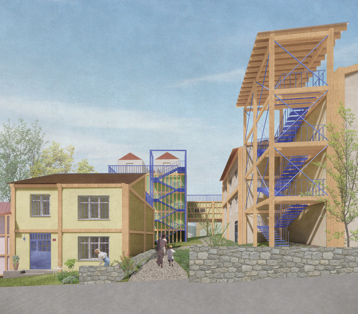 Visualisation, entrance to courtyard