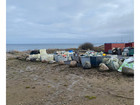 Recycling station at the beach