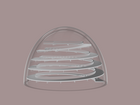 3D rendering af beskyttelsesrummets rampe set fra siden.