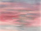 painted sketches for understanding color balance before weaving