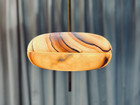 Golden lamp on blue background