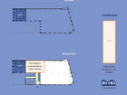 Existing plan of Remisen and diagrammes showing current challenges: The municipality's wish to add a 1000 square meter library and the uninviting closed facades