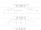 The front sections illustrate the interplay between the music rooms and the circulation spaces, revealing how vertical connections organize movement across the building.