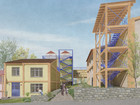 Visualisation, entrance to courtyard