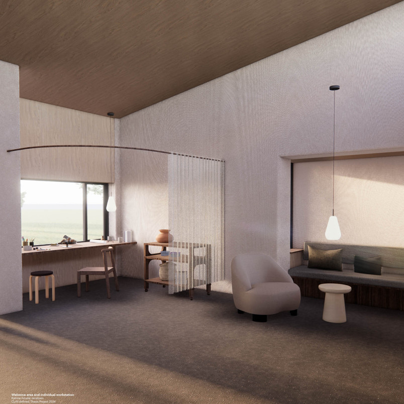 Welcome area and individual workstation, CLAY.defined KA Jacobsen 2024