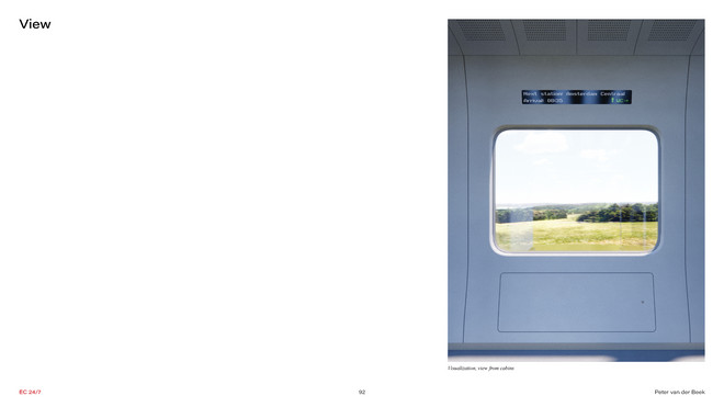 View at window from cabin