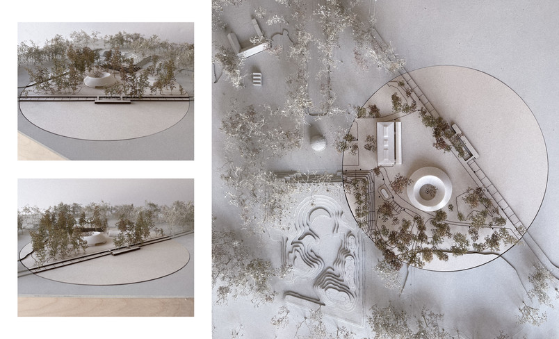 FOTOGRAFIER AV SLUTGILTIG 1:500-MODELL MED FRAMTIDA PROJEKTFÖRLSAG.