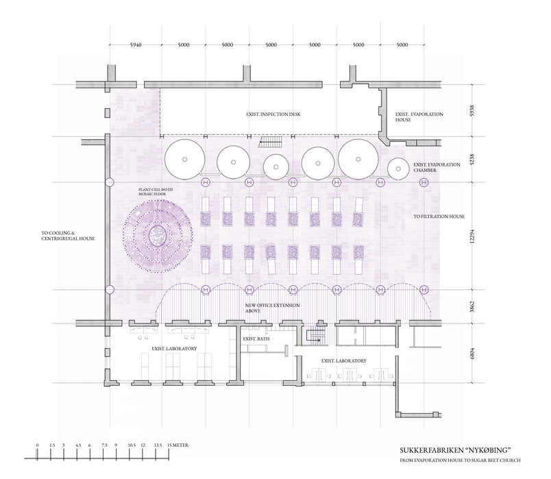 highlight to juxtaposition of evaporation chamber and the laboratory