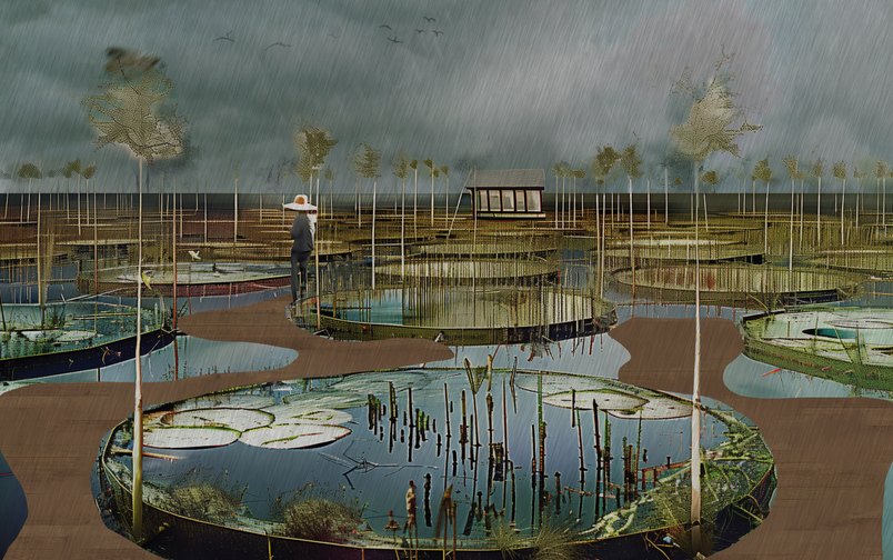 Allotment gardens inland relocated out at sea