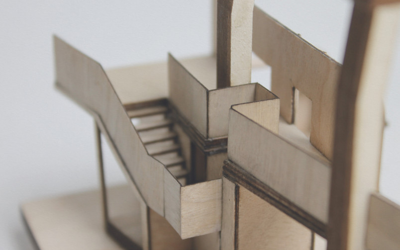 Billede - 1:100 Model af Stationsbygning.