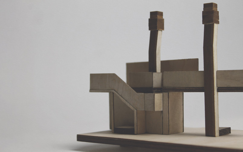 Billede - 1:100 Model af Stationsbygning.