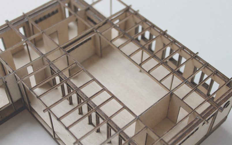 Billede - 1:100 Model af Videnscenter.