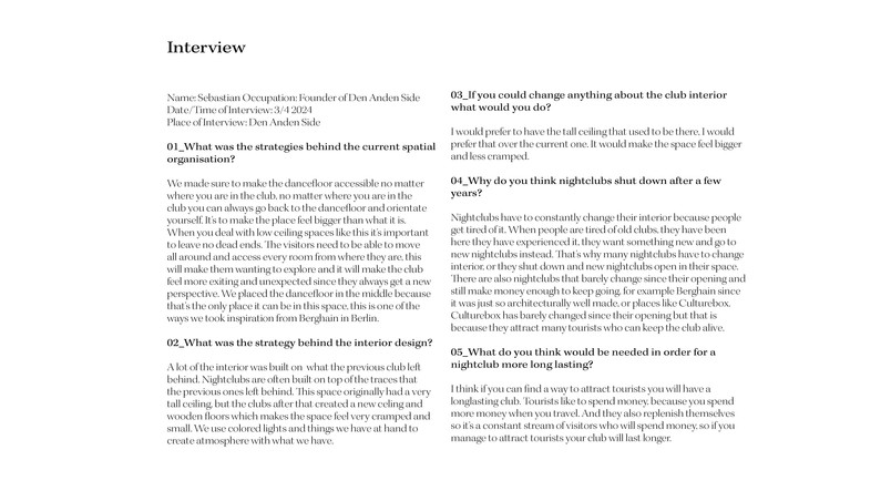 Interview with a club owner